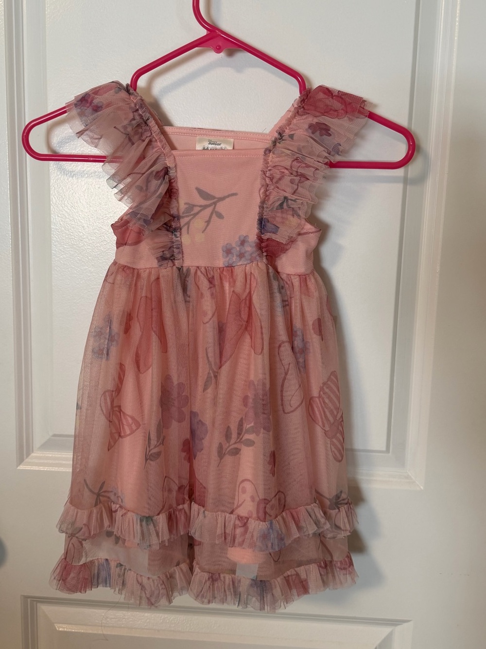 Disney Junior Minnie Mouse Pink Floral Ruffle Dress 3T toddler dress
